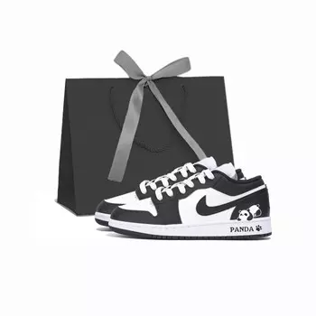 Кроссовки Air Jordan 1 Skateboarding Shoes Women's Low-top Black/white, черный/белый