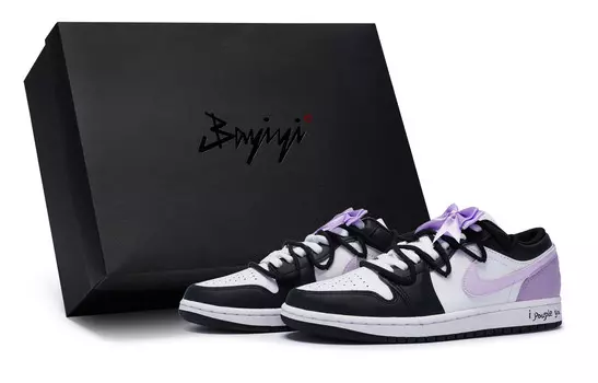 Кроссовки Air Jordan 1 Skateboarding Shoes Women's Low-top Purple/black/white, красный