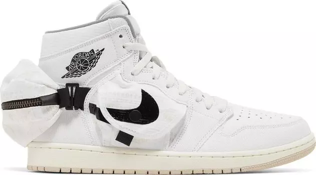 Кроссовки Air Jordan 1 Utility High White Black, белый