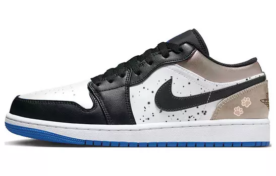 Кроссовки Air Jordan 1 Vintage Basketball, черный/белый/бежевый/синий