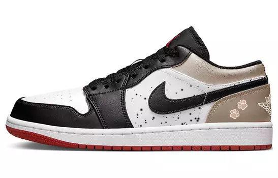 Кроссовки Air Jordan 1 Vintage Basketball, черный/белый/красный/бежевый