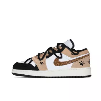 Кроссовки Air Jordan 1 Vintage Basketball Shoes Men Low-Top Black Brown