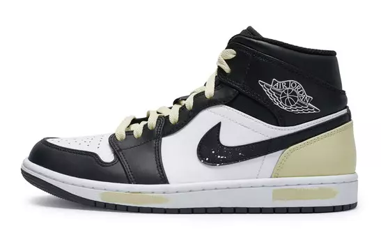 Кроссовки Air Jordan 1 Vintage Basketball Shoes Men Mid-top Beige, желтый
