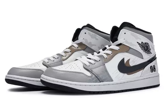 Кроссовки Air Jordan 1 Vintage Basketball Shoes Men Mid-top Brown, черный