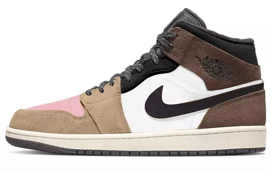 Кроссовки Air Jordan 1 Vintage Basketball Shoes Men High-top Pink, коричневый