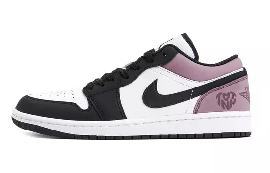Кроссовки Air Jordan 1 Vintage Basketball Shoes Men Low-top Pink Black White, розовый
