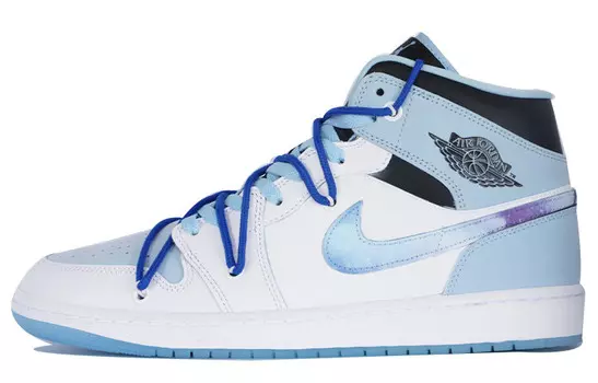 Кроссовки Air Jordan 1 Vintage Basketball Shoes Men Mid-top Blue, синий