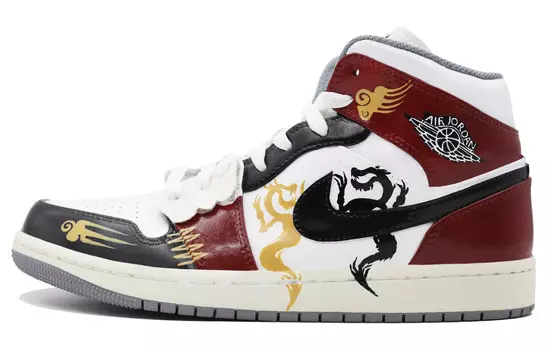Кроссовки Air Jordan 1 Vintage Basketball Shoes Men Mid-top Reddish Brown, цвет Burgundy