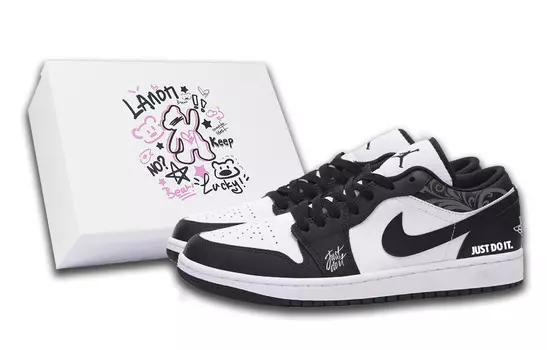 Кроссовки Air Jordan 1 Vintage Basketball Shoes Men Low-Top White