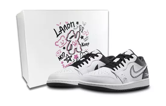 Кроссовки Air Jordan 1 Vintage Basketball Shoes Men Low-Top Black