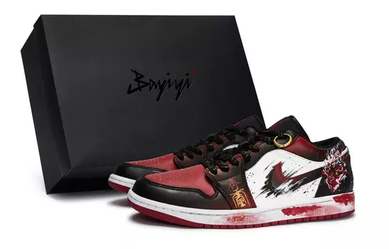 Кроссовки Air Jordan 1 Vintage Basketball Shoes Men Low-Top Black
