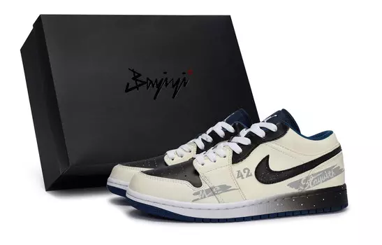 Кроссовки Air Jordan 1 Vintage Basketball Shoes Men Low-Top Black