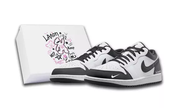Кроссовки Air Jordan 1 Vintage Basketball Shoes Men Low-Top Black