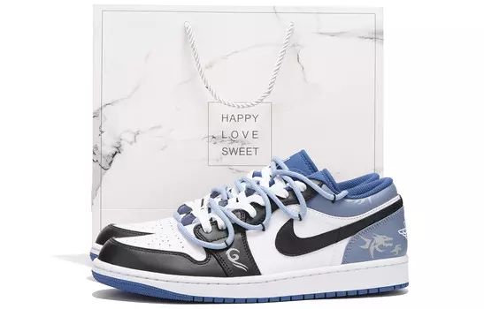 Кроссовки Air Jordan 1 Vintage Basketball Shoes Men Low-Top Black