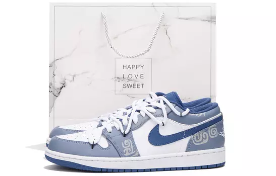 Кроссовки Air Jordan 1 Vintage Basketball Shoes Men Low-Top White
