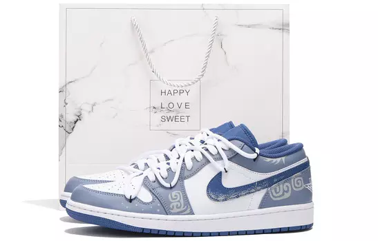 Кроссовки Air Jordan 1 Vintage Basketball Shoes Men Low-Top White