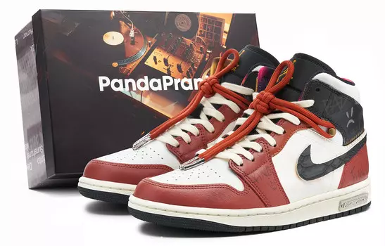 Кроссовки Air Jordan 1 Vintage Basketball Shoes Men High-Top Black/Red