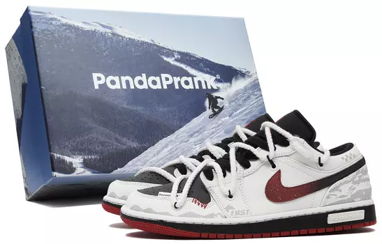 Кроссовки Air JORDAN 1 Vintage Basketball Shoes Men Low-Top Black White Red