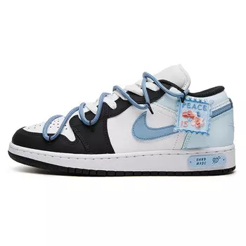 Кроссовки Air Jordan 1 Vintage Basketball Shoes Women's Low-top Black/white/blue, синий