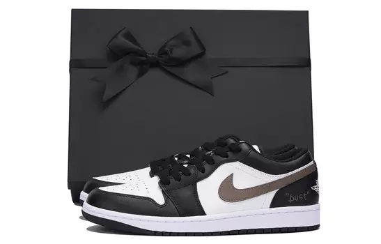 Кроссовки Air Jordan 1 Vintage Basketball Shoes Men Low-top White, черный