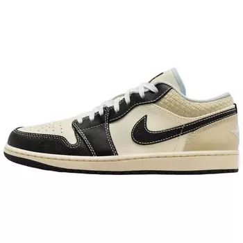 Кроссовки Air Jordan 1 Vintage Basketball Shoes Men Low-top Beige/Black, бежевый/черный