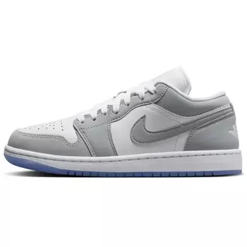 Кроссовки Air Jordan 1 Vintage Basketball Shoes Men Low-top White/Gray, белый/серый