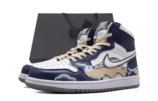 Кроссовки Air Jordan 1 Vintage Basketball Shoes Men Mid-Top White