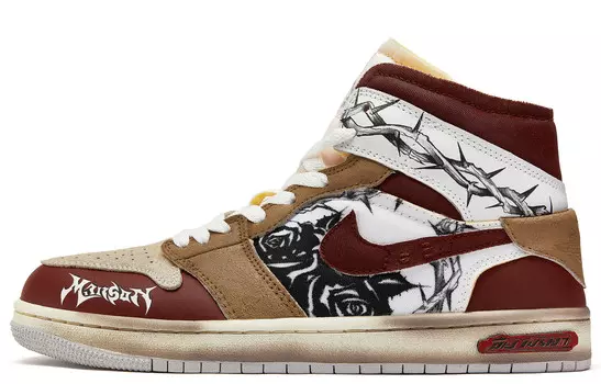 Кроссовки Air Jordan 1 Vintage Basketball Shoes Men Mid-top Brown/brown, цвет Russet
