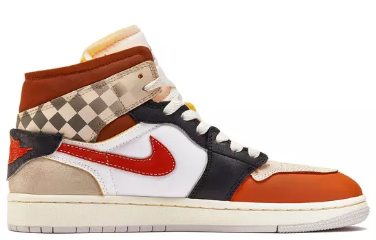 Кроссовки Air Jordan 1 Vintage Basketball Shoes Women's Mid-top Orange/White, цвет Cinnamon