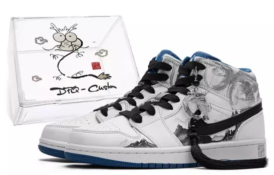 Кроссовки Air Jordan 1 Vintage Basketball Shoes Women's High-top Grey/white/black, светло-серый