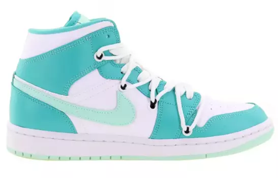 Кроссовки Air Jordan 1 Vintage Basketball Shoes Women's Mid-top Black, зеленый