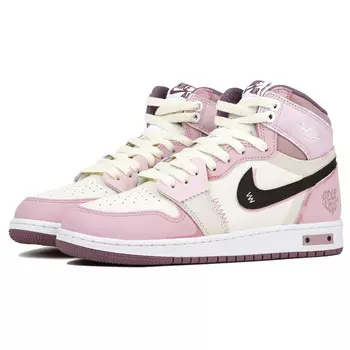 Кроссовки Air Jordan 1 Vintage Basketball Shoes Women's High-top Light Beige, бежевый