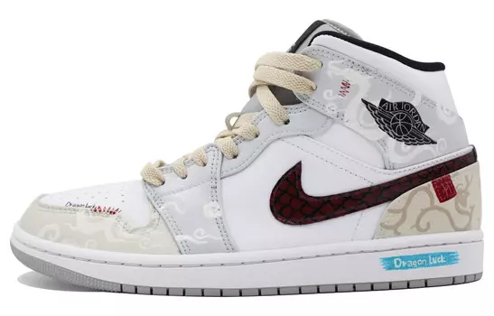 Кроссовки Air Jordan 1 Vintage Basketball Shoes Men Mid-top Gray, светло-серый