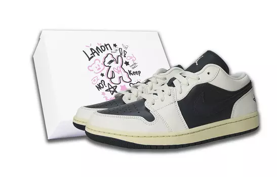Кроссовки Air Jordan 1 Vintage Basketball Shoes Women's Low-top Green, зеленый