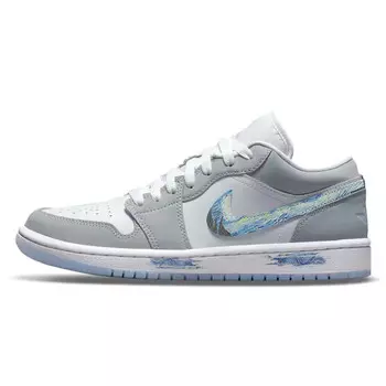 Кроссовки Air Jordan 1 Vintage Basketball Shoes Women's Low-top Gray, серый/белый