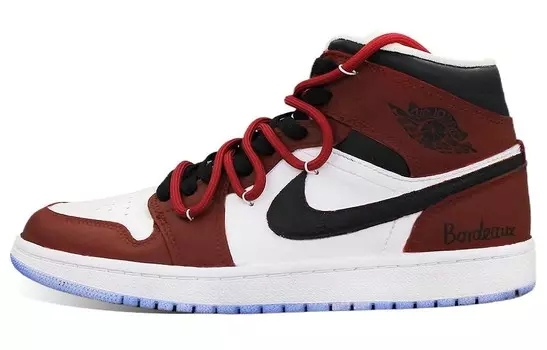 Кроссовки Air Jordan 1 Vintage Basketball Shoes Women's Mid-top Black/Red, цвет Burgundy