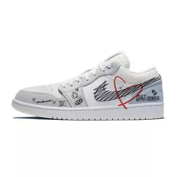 Кроссовки Air Jordan 1 Vintage Basketball Shoes Unisex Low-top White/gray, серый