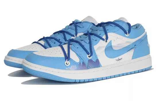Кроссовки Air JORDAN 1 Vintage Basketball Shoes Women's Low-Top Blue White