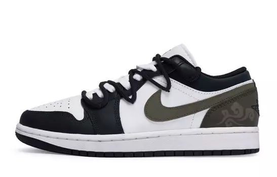 Кроссовки Air Jordan 1 Vintage Basketball Shoes Women's Low-top Brown, черный/белый/коричневый