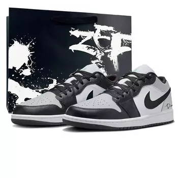 Кроссовки Air Jordan 1 Vintage Basketball Shoes Men Low-top Black/grey/white, черный