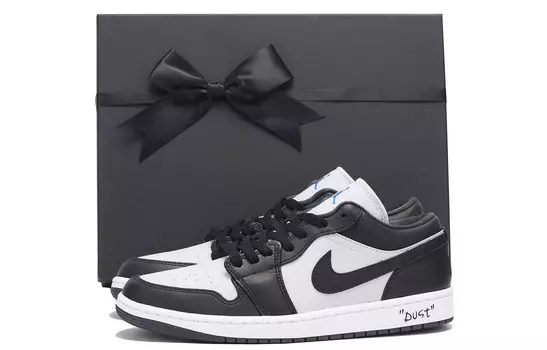 Кроссовки Air Jordan 1 Vintage Basketball Shoes Unisex Low-top Dark Gray, черный