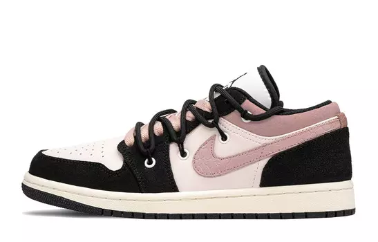Кроссовки Air JORDAN 1 Vintage Basketball Shoes Women's Low-Top Black Pink