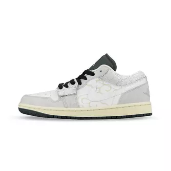 Кроссовки Air Jordan 1 Vintage Basketball Shoes Unisex Low-top White/silver/gray, белый