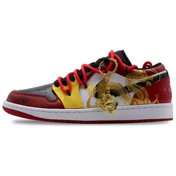 Кроссовки Air Jordan 1 Vintage Basketball Shoes Men Low-top Red/Black/White, красный
