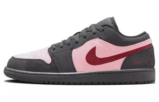 Кроссовки Air Jordan 1 Vintage Basketball Shoes Men Low-top Black/pink, черный