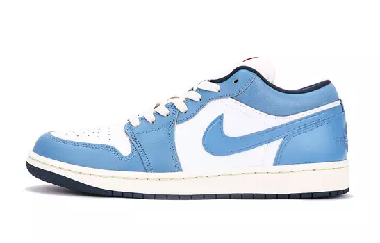 Кроссовки Air Jordan 1 Vintage Basketball Shoes Men Low-top White, синий