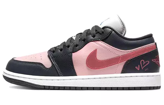 Кроссовки Air Jordan 1 Vintage Basketball Shoes Unisex Low-top Black/pink, черный
