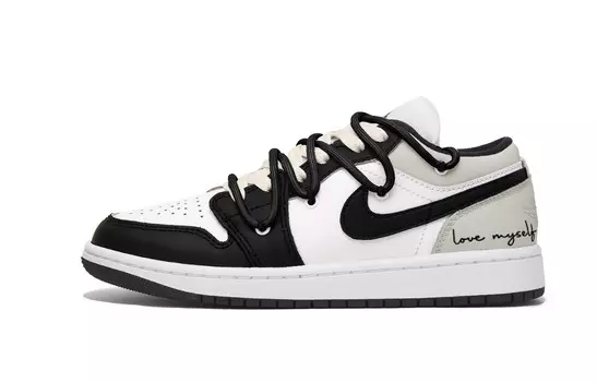 Кроссовки Air Jordan 1 Vintage Basketball Shoes Women's Low-top Black/Gray, черный/серый