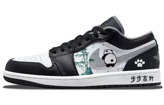 Кроссовки Air JORDAN 1 Vintage Basketball Shoes Men Low-Top Black White, черный