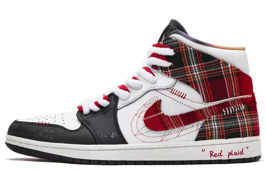 Кроссовки Air Jordan 1 Vintage Basketball Shoes Men High-top Red/white/black, красный